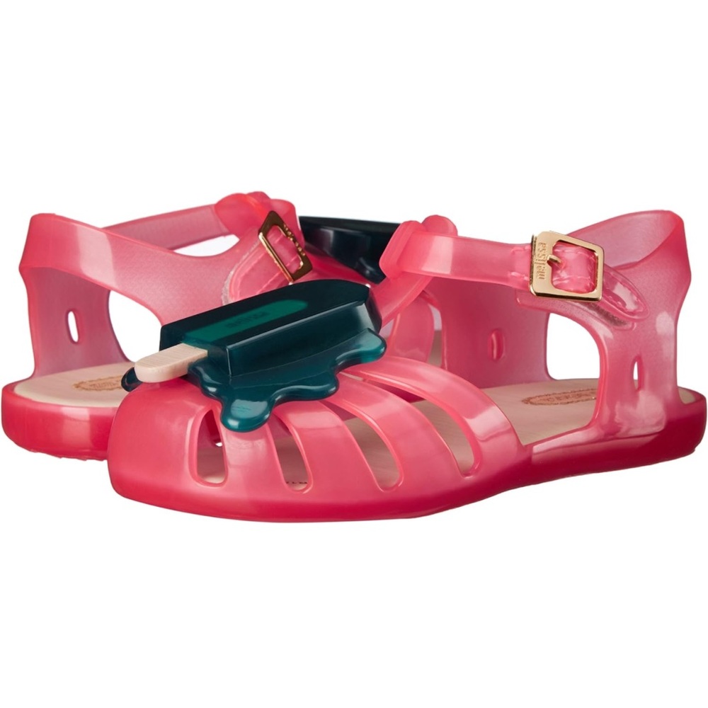 Mini Melissa melted popsicle slingback sandals pink and blue